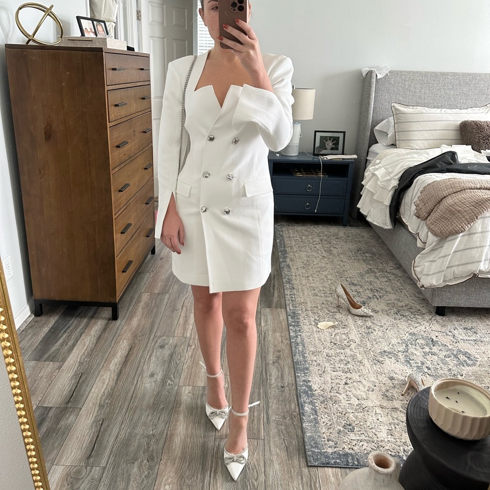 White Blazer Dress - Karen Miller